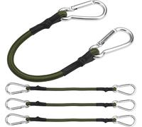 Set Of 4 Bungee Cord With Carabiner,30 Cm Elastic Cord With Carabiner,Elastic Luggage Rope,Heavy Duty Elastic Straps With Hooks For Camping,Tarpaulins,Tent,Luggage,Car