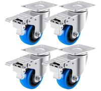 Set Of 4 Castors For Heavy Loads, 125 Mm, With Brake Up To 600 Kg, 2 Pedal Braking System, No Damage To Shoes, No Streaks And Silent, Castors For