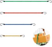 Set Of 4 Elastic Bungees With Hooks,Elastic Strap With Hooks,Bungee Strap For Luggage,Bicycle,Camping,Awning,Caravan,Tarpaulin,40 + 60 + 80 + 100 Cm
