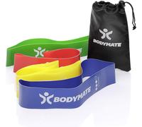 Set Of 4 Elastic Resistance Bands + Carry Pouch-60cm X 5cm-Natural Latex-Ideal For Bodybuilding,Crossfit,Gymnastics,Fitness