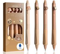 Set Of 4 Erasable Pens ¿ Kawaii Bear, Bee, Paw, Honey Pot ¿ With Ball On The End To Erase Ink ¿ Retractable And Ergonomic Animal Pen ¿ Blue Tip 0.5 Mm