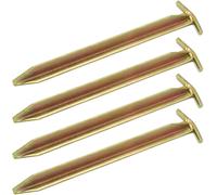 Set of 4 Galvanised Steel Pegs 300 x 25 mm T-Shaped Metal Pegs for Large Camping Tents Hard Ground