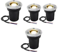 Set Of 4 Garden Buried Lights - Ip67 Led Outdoor Recessed Ground Light, 12V/24V Aluminum Tempered Tempered Glass For Landscape Garden Pathway (Color Warm White, Size 12V(1W))
