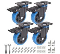 Set Of 4 Heavy Load Swivel Castors Up To 600 Kg,Casters,100 Mm,Double Ball Bearings,360 Degree Rotation,Silent And Solid Casters