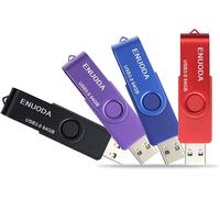 Set of 4 High Speed USB 3.0 Flash Drive Storage Rotating Memory Stick (Mixed Colour: Red, Black, Blue, Purple)