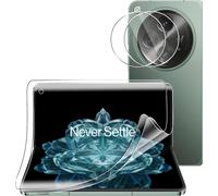 [Set Of 4 Hydrogel Protective Film For Oneplus Open,2 Pieces Transparent Soft Screen Protectors And 2 Pieces Tempered Glass Rear Camera Protector[Full Coverage]
