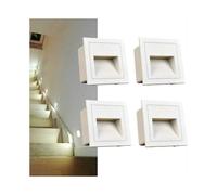 Set of 4 LED Recessed Wall Light, Cool White IP65 Stair Lights, Step Lights, Aluminum, Lighting and Decorative Lights [Energy Class E]
