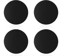 Set Of 4 Metal Plates For Magnetic Car Holder, Metal Plates With Adhesive For Magnetic Car Phone Holder (4 Rounds) ¿ Black