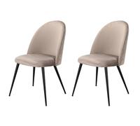 Set of 4 Modern Velvet Dining Chairs with Cut-Out Backrest and Metal Legs Upholstered Kitchen Chairs for Living Room Dining Room Bedroom - Green (Grey 002)
