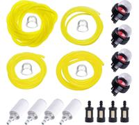 Set of 4 Petrol Lawnmower Hoses with Fuel Filter and Priming Bulb Petrol Hose (2 x 3.5 mm,2.5 x 5 mm,3 x 5 mm,3 x 6 mm) for Blower,Edger,Chainsaw,Brushcutter