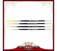 Set of 4 Size 0-4 Series 444VII The Virus II Scrolling Script Pinstriping Brush With Soft Golden Synthetic Hair by Andrew Mack Brush