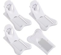 Set Of 4 Sliding Door Blocks For Children - Self-Adhesive Child Safety Door Blocks - Child Safety Door Blocks - No Drilling Required For Doors,Windows,Cupboards (White)
