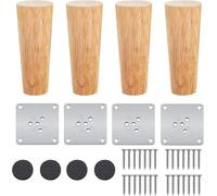 Set Of 4 Solid Wood Table Legs, 2.4 Inch Tapered Replacement Legs For Sofa Bed Cabinet Couch Chair Ottoman