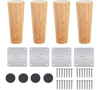 Set Of 4 Solid Wood Table Legs,2.4 Inch Tapered Replacement Legs For Sofa Bed Cabinet Couch Chair Ottoman
