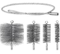 Set of 4 Stove Pipe Brushes-30/50/80/150 mm-with Push Rod and 1 m Steel Wire-Chimney Brush-Chimney Sweeping Kit for Fireplace,Fireplace,Stove Pipe