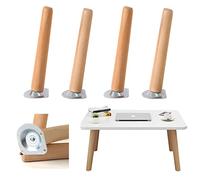 Set of 4 Wooden Sofa Legs 40cm Furniture Legs with Mounting Plate & Screws for DIY Projects Perfect for Sofas Chairs and Home Décor