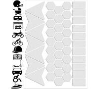 Set Of 45 Pvc High Visibility Stickers Reflective Night Visibility Stickers For Bike, Helmet, Stroller, Toys, Caravan, Roller, Boat White D 49