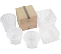 Set of 5 Cheese Making Moulds - Draining Baskets for Making Ricotta, Quark, Fresh Cheese and Chevre - Made in Italy