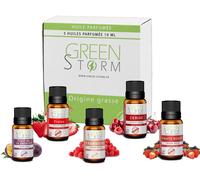 Set Of 5 Scented Oils 10 Ml Diffusion,Cosmetics,Massage,Aromatic Bath-Diy Candle,Soap,Cream,Oil,Lotion-Green-Storm Skin Hair