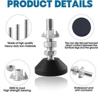 Set Of 6 Adjustable Feet M8 X 80 Mm,Adjusting Screws,Furniture Legs,Can Wear,Adjustable Feet,Adjustable Screws,Adjustable Feet,Maximum Tilt 20° (6pcs M8 X 80mm)