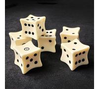 Set of 6 Bone Dice 16MM, Curved Bone Dice D&D RPG Game D6 Six Sided Plastic Bone Dice 6pcs Set