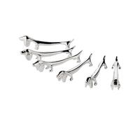 Set of 6 Messerbank Dogs, Length 9 cm, Noble Silver Plated, Tarnish Resistant