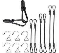 Set Of 6 Rubber Bungee Cord With Carabiner Hook 30 60 90 Cm Elastic Band With Carabiner Black For Shade Sail Tarpaulin Garden Bicycle Car Camping