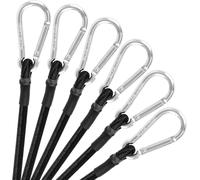 Set Of 6 Rubber Bungee Cords With Carabiner,2 X 100 Cm,2 X 80 Cm,2 X 60 Cm Tensioning Straps With Hooks,Strong Luggage Tensioners,Rubber Bungee Cords With Hooks For The