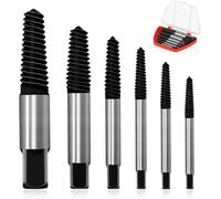 Set of 6 Screw Extractor,Left Hand Bolt Extractor,Screw Extractor Set for Removing Damaged,Rusted,Stuck or Broken Screws (Set of 6).[F37]