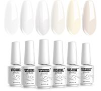 Set Of 6 Semi-Permanent French Gel Nail Polish Milky White Nail Art Gel Polish Uv Led Soak Off Manicure Varnish 8ml