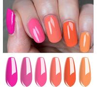 Set Of 6 Semi-Permanent Gel Nail Polishes In Shades Of Orange & Fuchsia ¿ Super Shine And Long Lasting ¿ 10 Ml