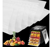 Set Of 6 Silicone Dehydrator Sheets,35.6 X 35.6 Cm Non-Stick Fruit Desiccant Mat,Bpa Free,Square Silicone Dehydrator Sheets,Reusable Dehydrator Mat