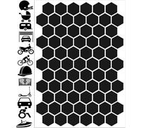 Set Of 71 Pvc High Visibility Reflective Stickers Night Visibility Safety Stickers For Bike, Helmet, Buggy, Toys, Caravan, Roll, Boat, Black D 52
