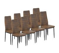 Set of 8 Brown Velvet Dining Chairs - Industrial Style for Kitchen Restaurant Café Or Office - Easy Assembly Modern Comfort and Elegance