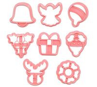 Set of 8 Cookie Cutter Christmas, Moule À Biscuits, Emporte Piece Petit Beurre, Moule Cookies, 3D Christmas Biscuit Mould, for Decorating Fondant Biscuit, cadeau pour les amateurs de pâtisserie