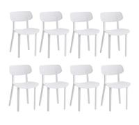 Set of 8 Modern Dining Chairs Breathable Hole Design Perfect for Dining Room Living Room Bedroom Event Hall - White - Stylish & Comfortable