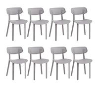 Set of 8 Modern Dining Chairs Breathable Hole Design Stylish Gray Chairs for Dining Room Living Room Bedroom Reception Area - Comfortable & Elegant