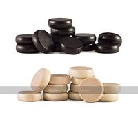 Set of Crokinole disks (12 Black, 12 Natural Wood Plus 2 spares)