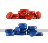 Set of Crokinole disks (12 Blue, 12 Red Plus 2 spares)