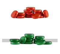 Set of Crokinole disks (12 Red, 12 Green Plus 2 spares)