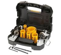 Set Of10 Dewalt Extreme Scies Cloches Bimétalliques Pour électriciens, Diamètres From 16 Mm à 64 Mm, Y Compris Adaptateurs Et Mallette De Transport Of, Idéales Pour Un Perçage Précis Dans Les Installa