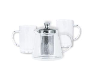 SET OLOONG: Theière 0,8L et 2 mugs simple paroi