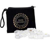 Set oracle runique en cristal de roche dans un sac en velours -- ±2x1,5cm