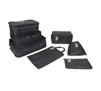 Set Organize Valise de 7 pièces produit officiel Juventus, Noir, Ensemble organiseur pour ranger votre valise
