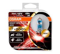 Set OSRAM Night Breaker 200 H4 +200% De Lumière Lampe Halogène pour Phares
