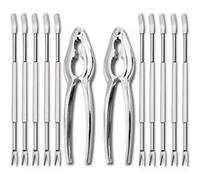 Set outils fruits de mer 2 crackers + 10 fourchettes inox