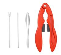 Set Outils Fruits de Mer, y Compris un Outil Pince de Crabe, Fourchette/Pic de Patte de Crabe en Métal Cuillère en Coquille de Crabe Robuste Pince à Crabe et Homard Outils Pratiques (Orange)