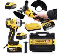 Set Outils Sans Fil KUYT20V + SYS20V - Clé à Chocs 350 Nm & Meuleuse 125 mm | 2x 4Ah | Série X-POWER