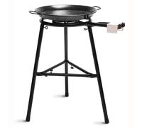 Set Paella Brûleur à Gaz 40-20cm +Poêle à Paella Émaillée 46cm +Support à 3 Pied Noir MEDIUM Briebe