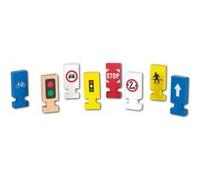 Set panneaux de signalisation train en bois - beeboo - jouet en bois G